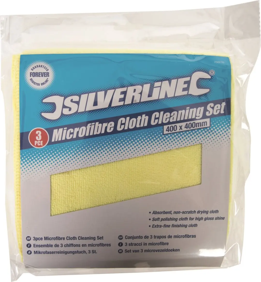 Silverline Microvezeldoeken Set - 3 Stuks - Geel/Blauw