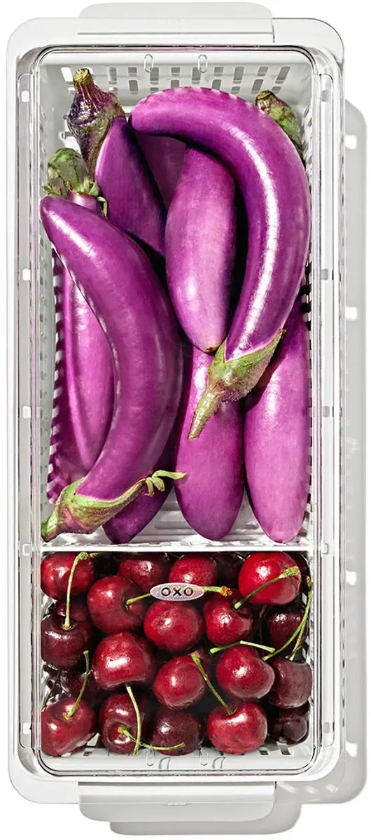 OXO Vershoudbox Lang - 2 Vakken Transparant/Wit - afbeelding 6 van 6