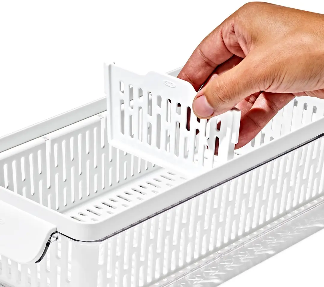 OXO Vershoudbox Lang - 2 Vakken Transparant/Wit