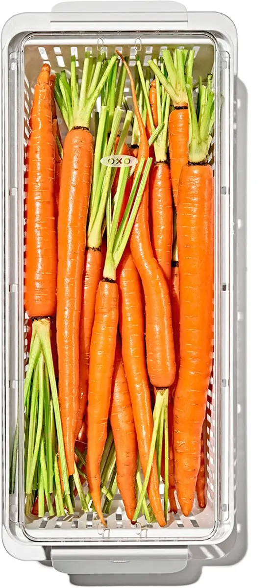 OXO Vershoudbox Lang - 2 Vakken Transparant/Wit