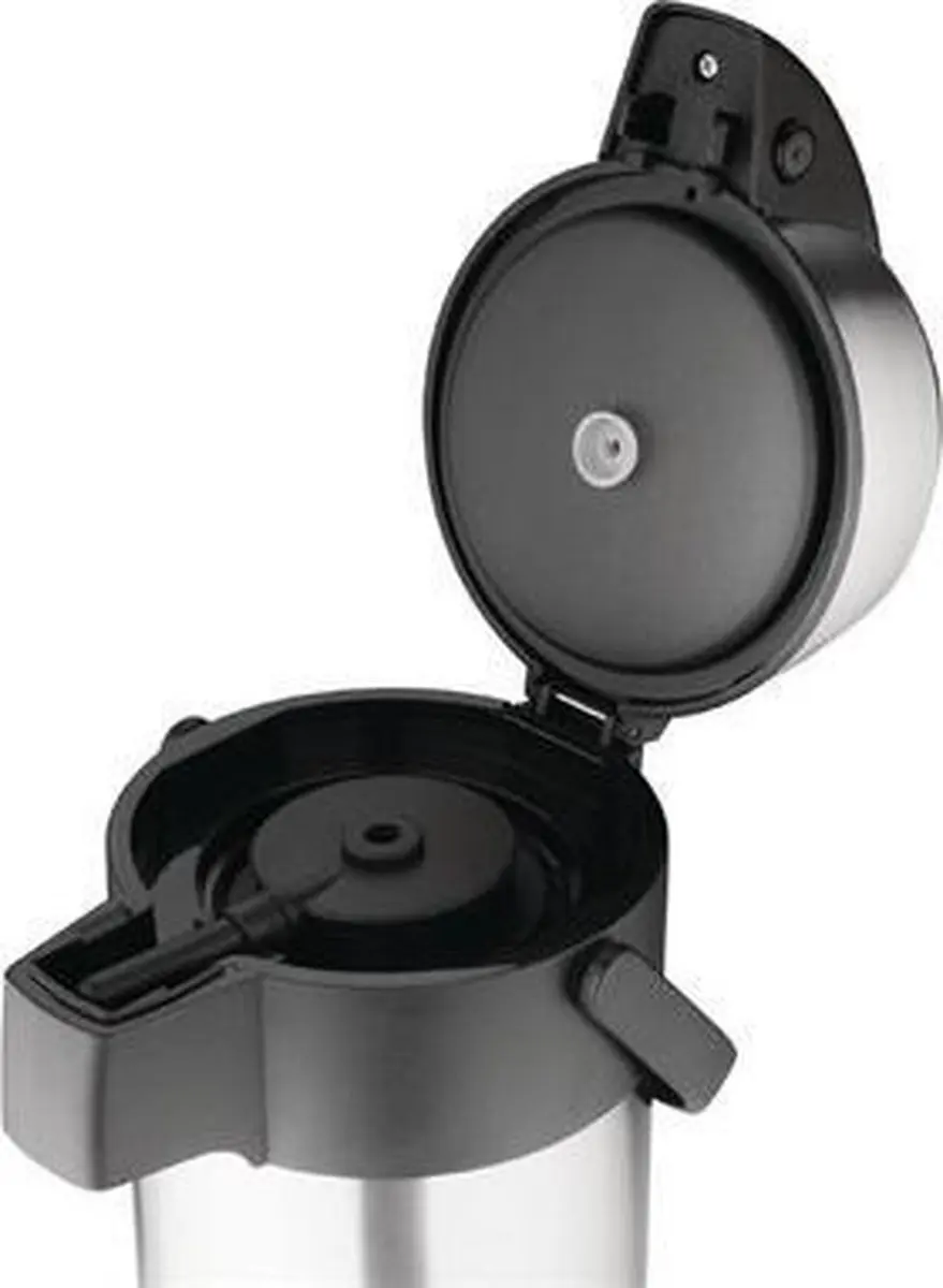 Olympia Thermoskan met Pomp 3L - Dubbelwandig RVS - Zilver/Zwart - afbeelding 6 van 6