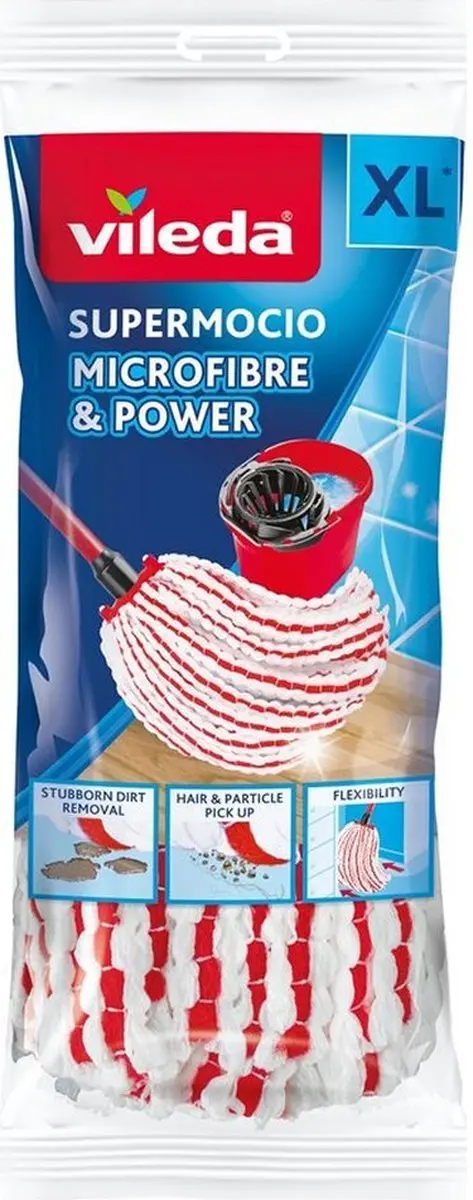 Vileda SuperMocio Microfiber&Power Vervanging - Rood/Wit - afbeelding 6 van 6