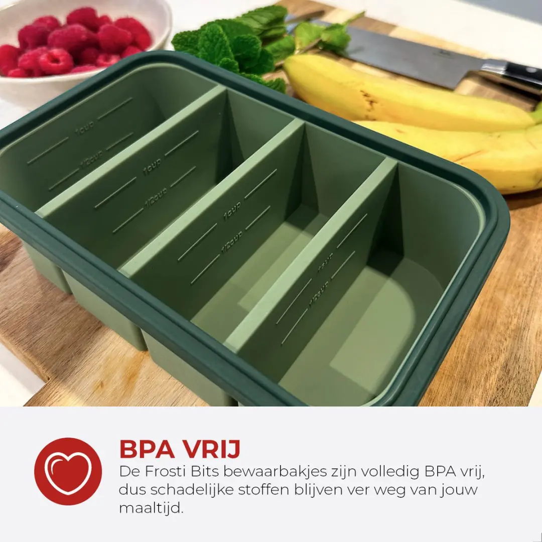 Bourgini Frosti Bits Siliconen Meal Prep Bakjes - 3x6 Vakken 200ml