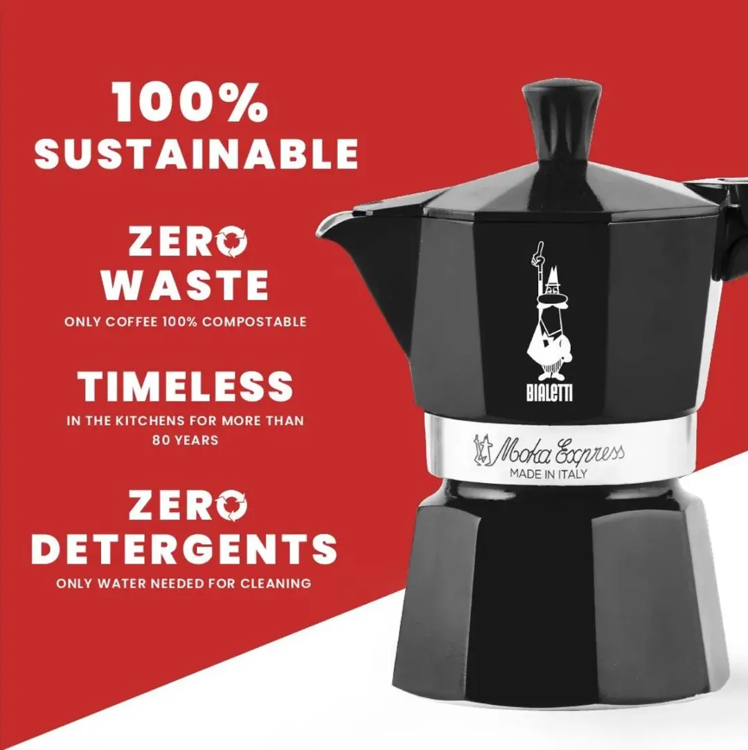 Bialetti Moka Express 1 Kop - Zwart