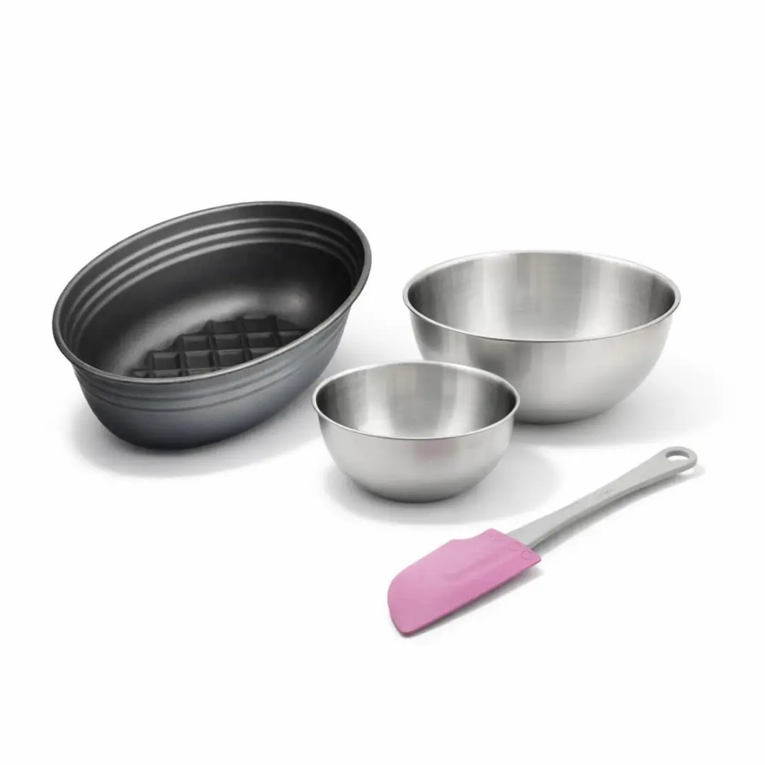 Zenker Broodset 26cm - Roestvrijstalen spatel & mengkommen - Zwart