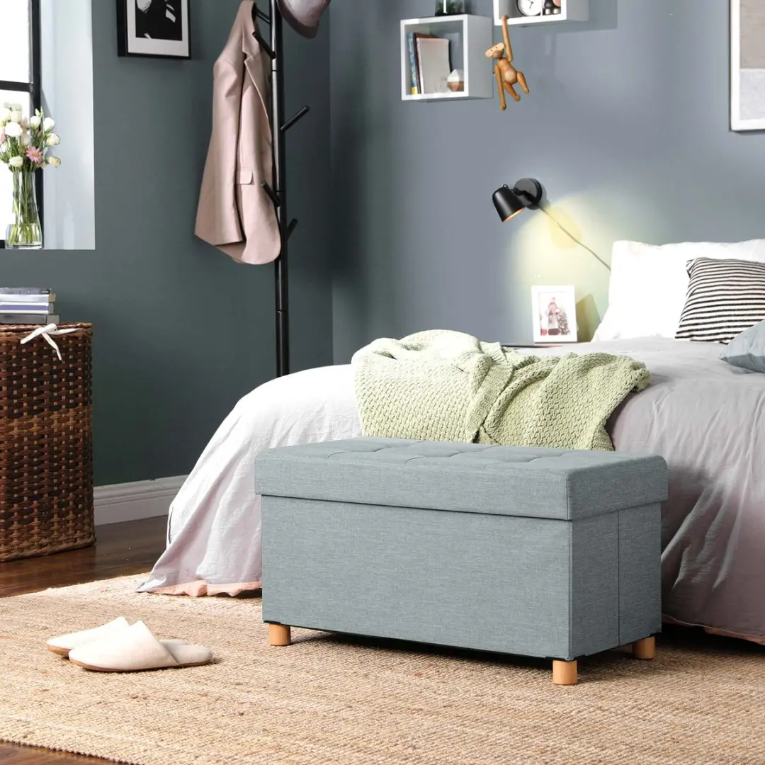 Songmics Opvouwbaar Bankje Grijs - 76x38x40cm
