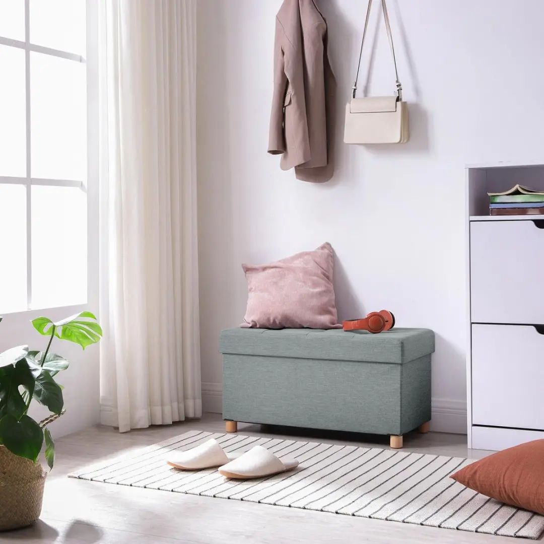 Songmics Opvouwbaar Bankje Grijs - 76x38x40cm