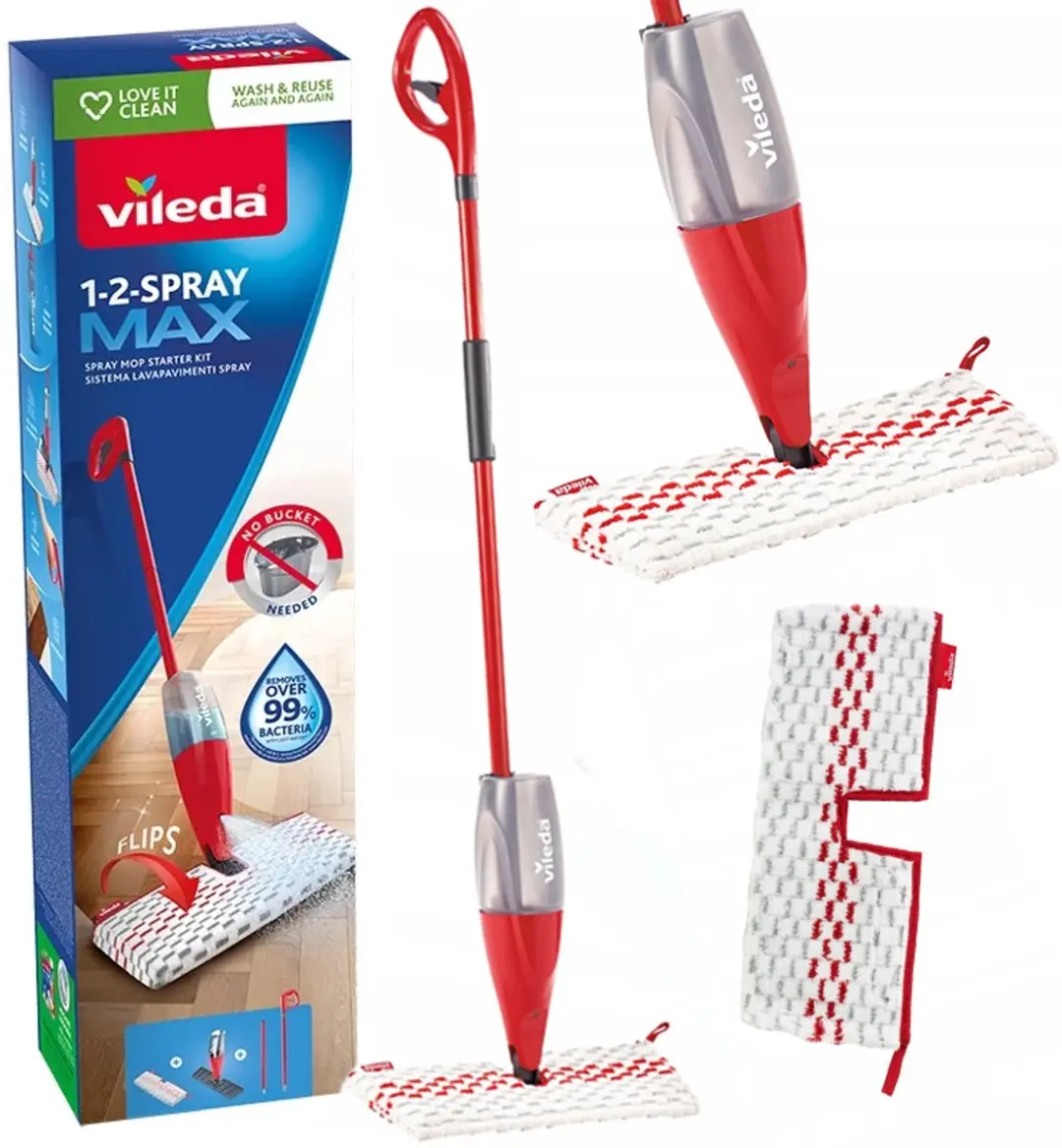 Vileda 1-2 Spray MAX Mop met Sprayfunctie 600ml