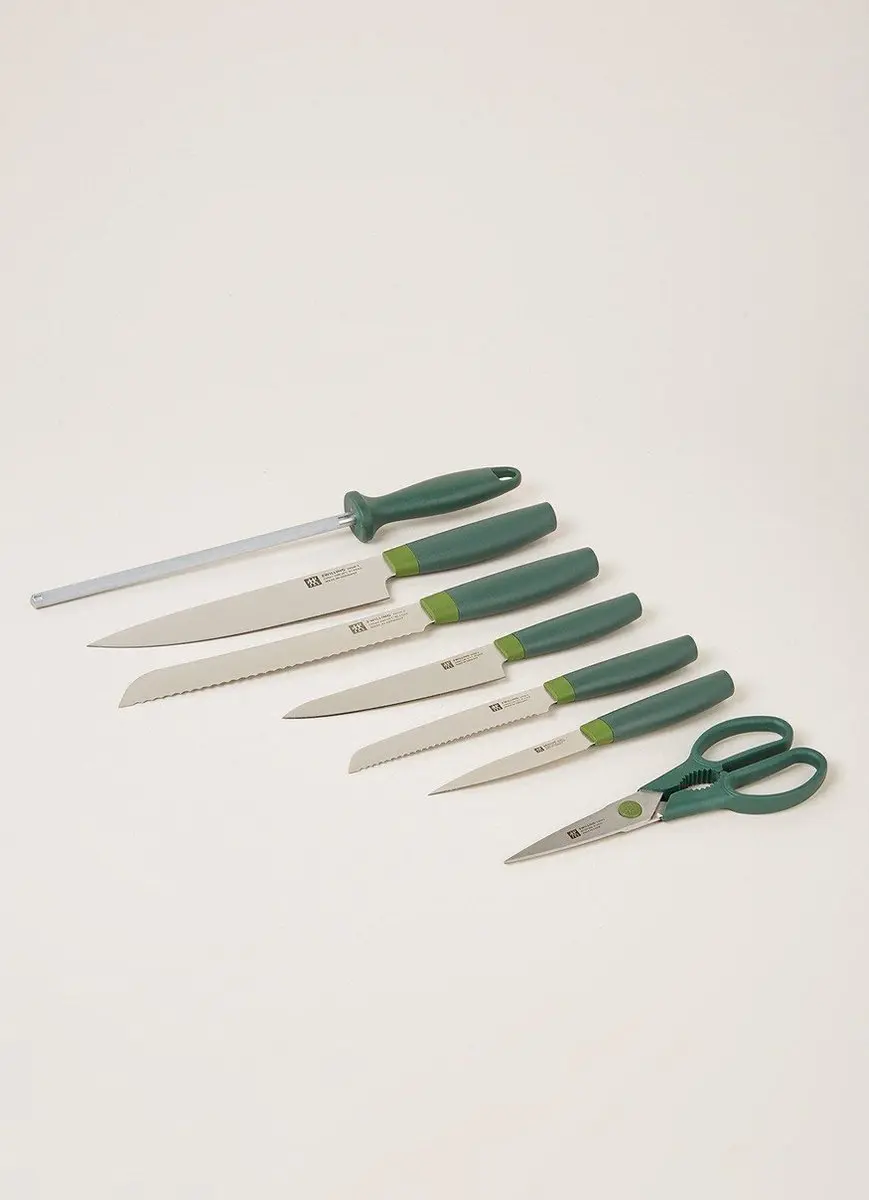 Zwilling Now Messenblok 8-delig - 5 Messen & Schaar - Lime Groen