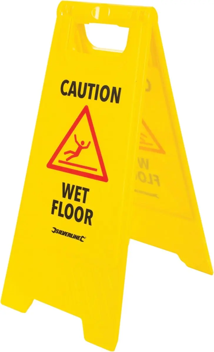 Silverline Natte Vloer Waarschuwingsbord - 29,5x61cm - Geel