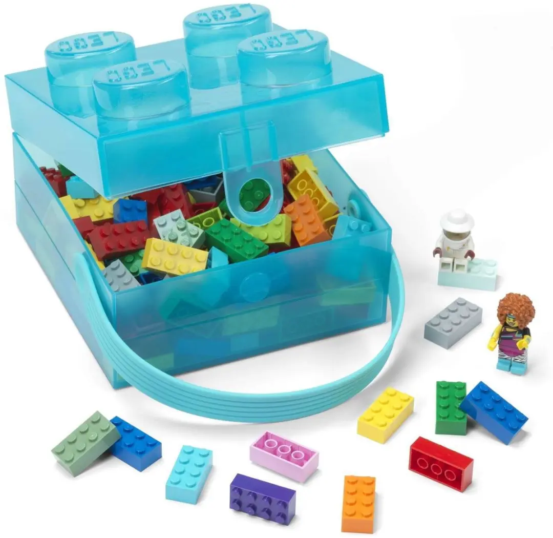 LEGO Lunchbox Brick 4 met Handvat - Blauw