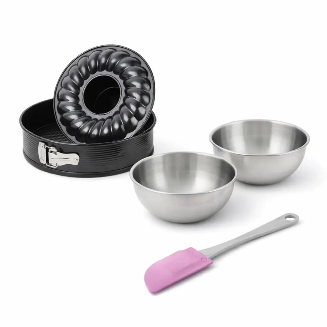 Zenker Springvorm & Savarinvorm 26cm Set - 2 Kommen & Spatel - Zwart