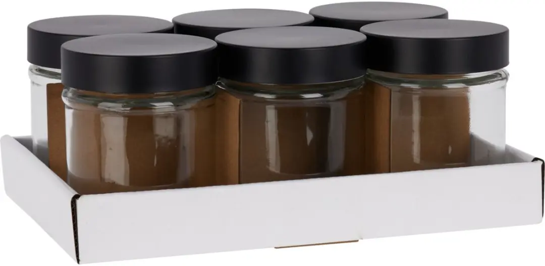 Excellent Houseware Kruidenpotjes 300ml - 6x Glazen - Luchtdicht