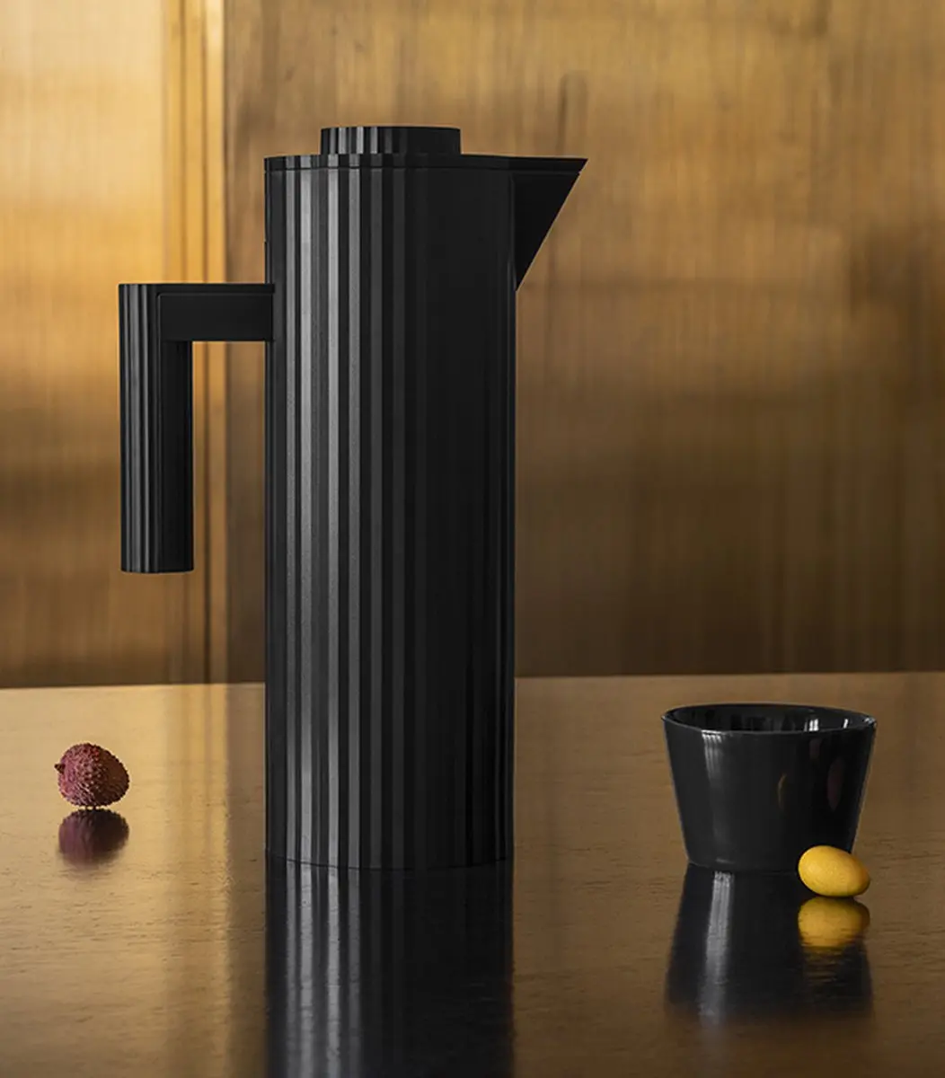 Alessi Plissé Thermoskan 1L - Zwart
