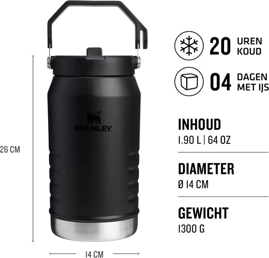 Stanley Flip Straw 2.0 Waterfles 1,9L - Zwart - afbeelding 3 van 6