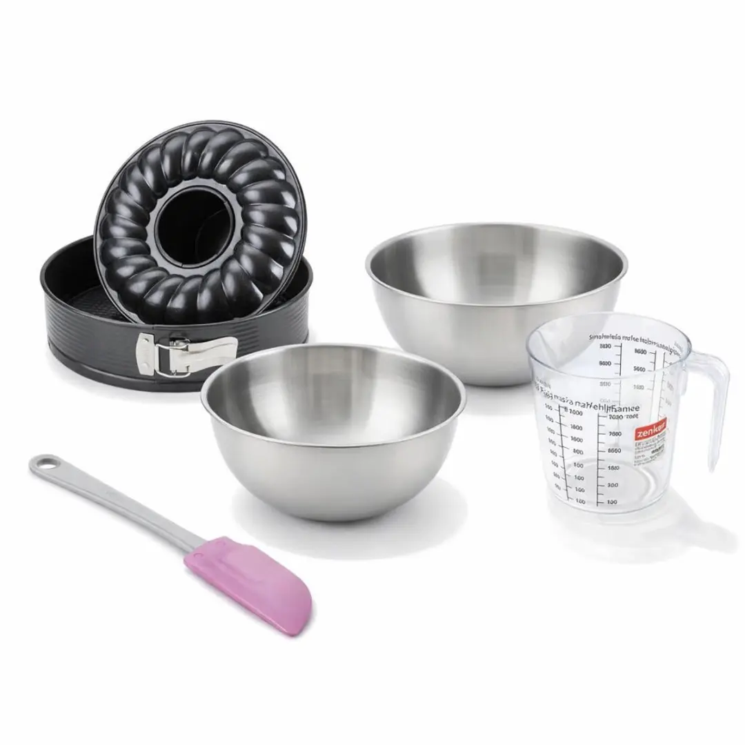 Zenker Bakkersset met Springvorm & Savarinvorm 28cm - 2 Mengkommen