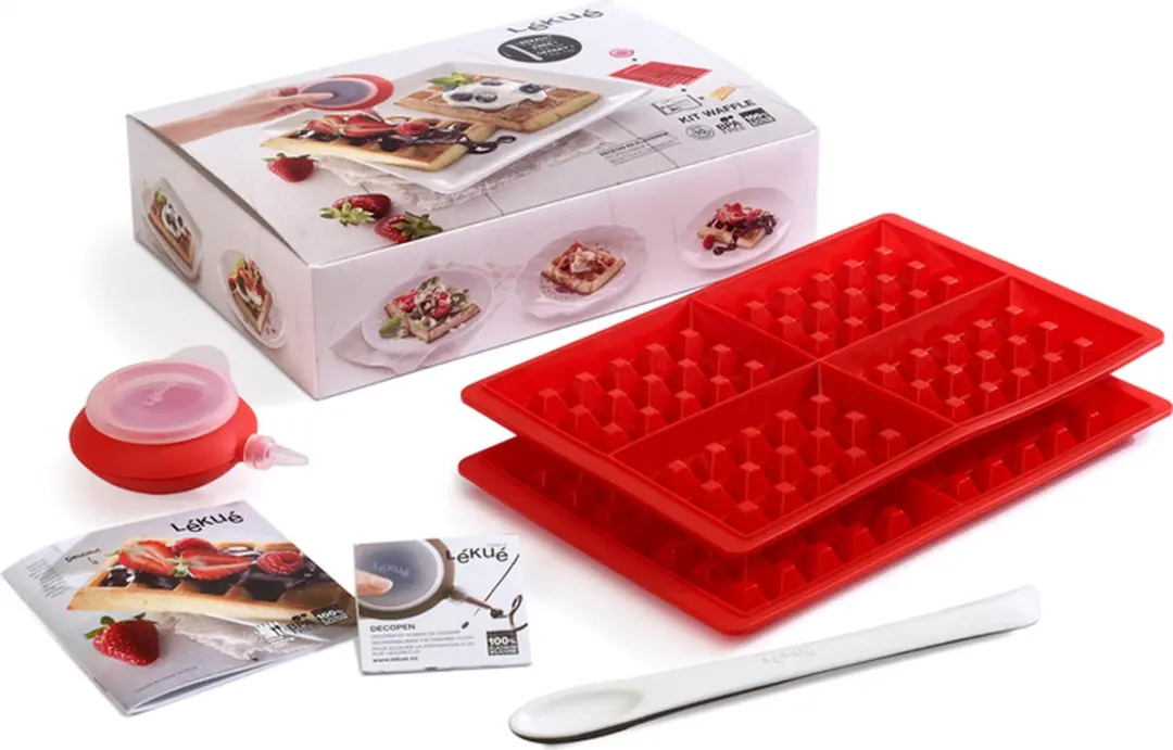 Lékué Wafelset Decomax Deegspuit 2 Stuks - Rood