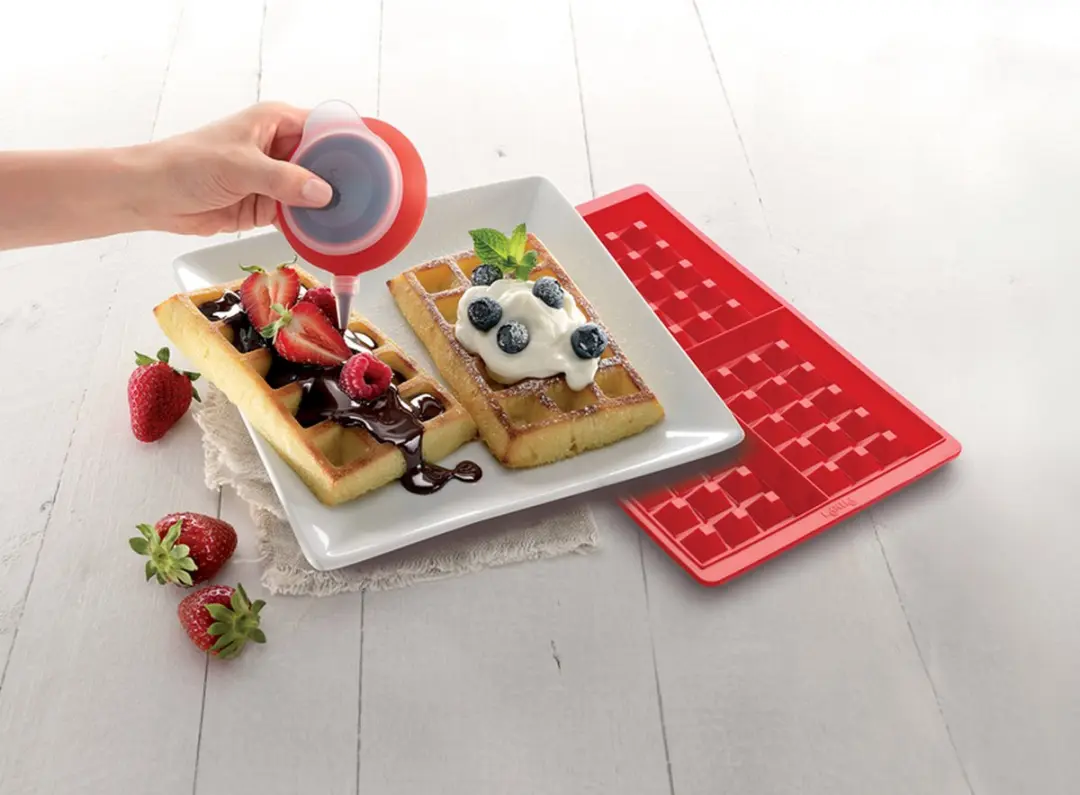 Lékué Wafelset Decomax Deegspuit 2 Stuks - Rood