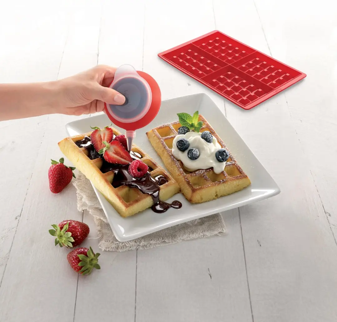 Lékué Wafelset Decomax Deegspuit 2 Stuks - Rood