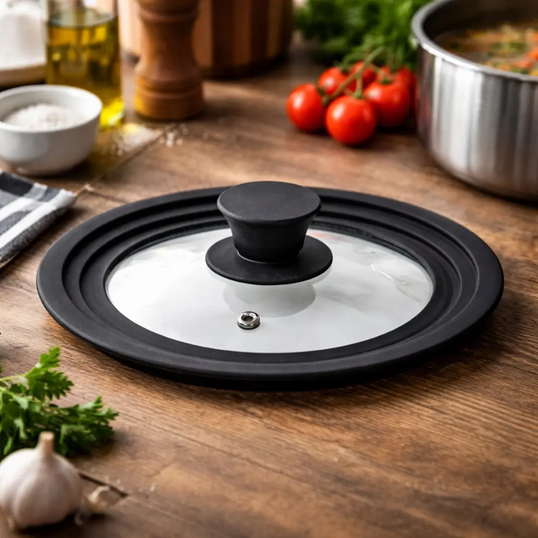 Alpina Universele Glazen Deksel 20cm - Zwart