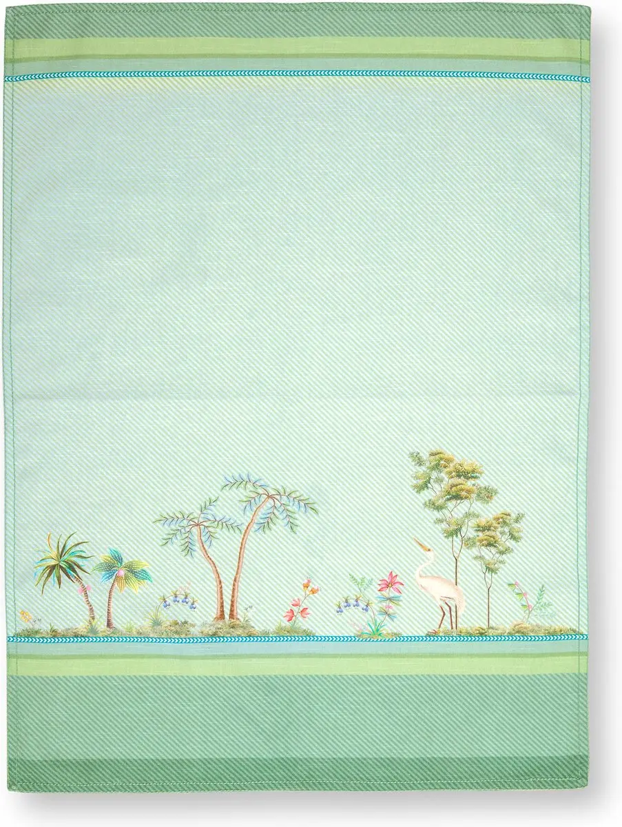 Pip Studio Jolie Theedoek Heron 50x70cm - Groen