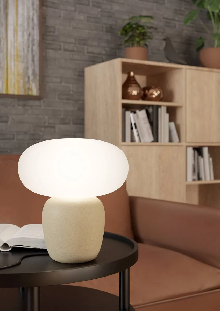 Eglo Cahuama Tafellamp E27 - 30 cm - Lichtbruin/Wit