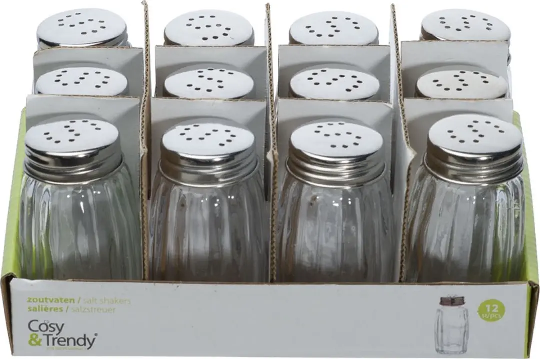 Cosy&Trendy Zoutvat Glas ABK0465COM - 12 Stuks - Transparant