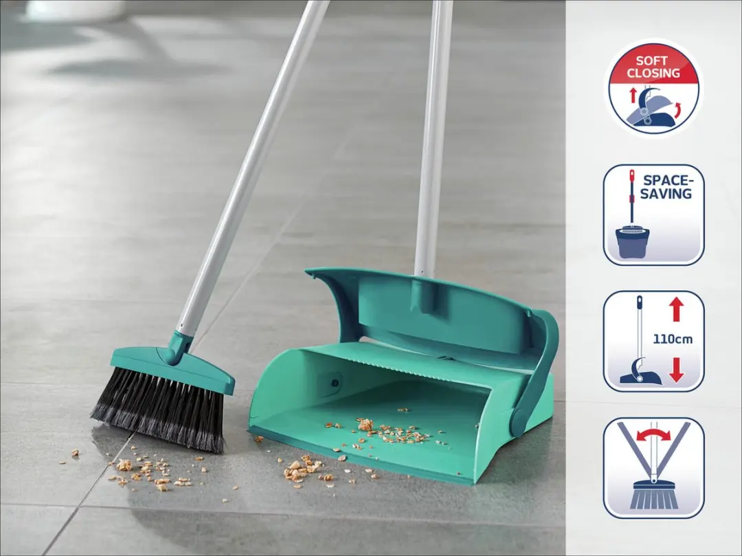 Leifheit Mariaset Stoffer & Blik 41405 - Turquoise/Grijs