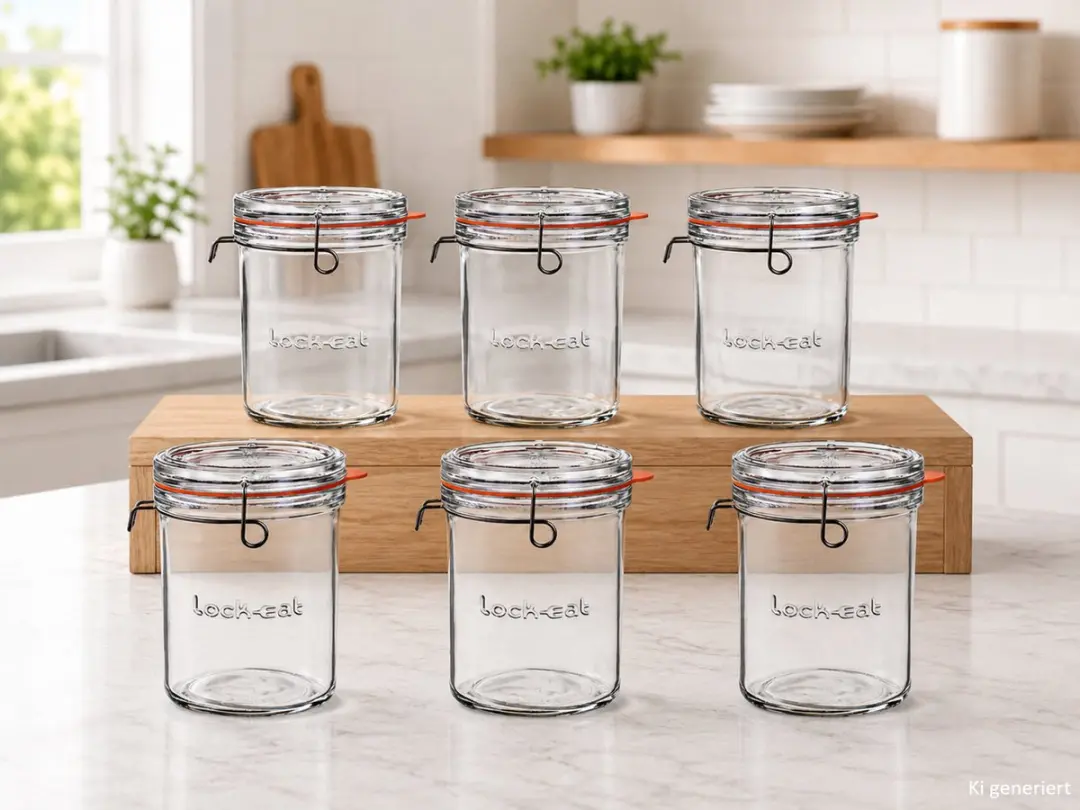 Luigi Bormioli Lock Eat-inmaakpotten 1L - 6 Stuks