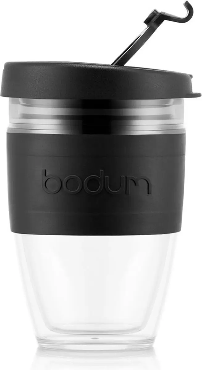 Bodum Joycup Reisbeker 250ml - Dubbelwandig - Zwart/Transparant