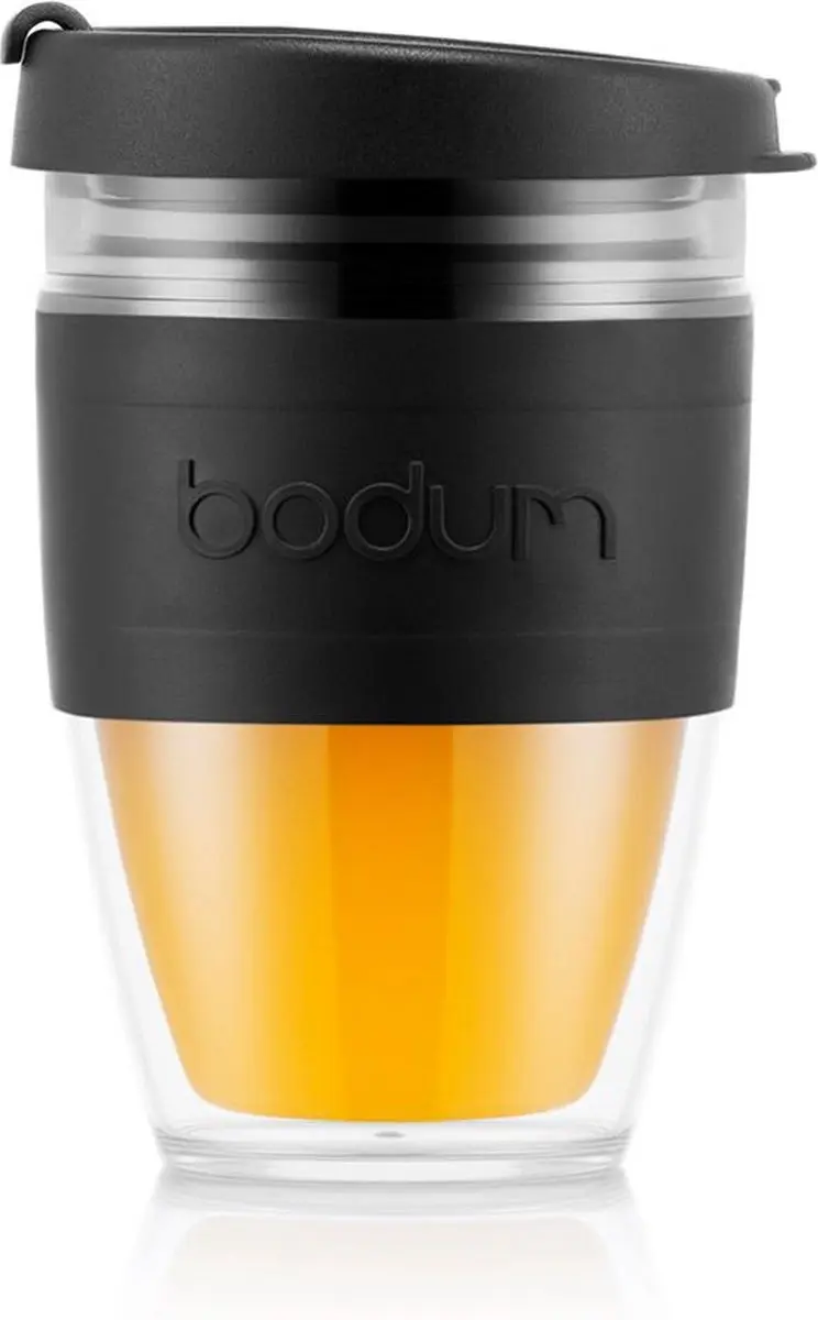 Bodum Joycup Reisbeker 250ml - Dubbelwandig - Zwart/Transparant