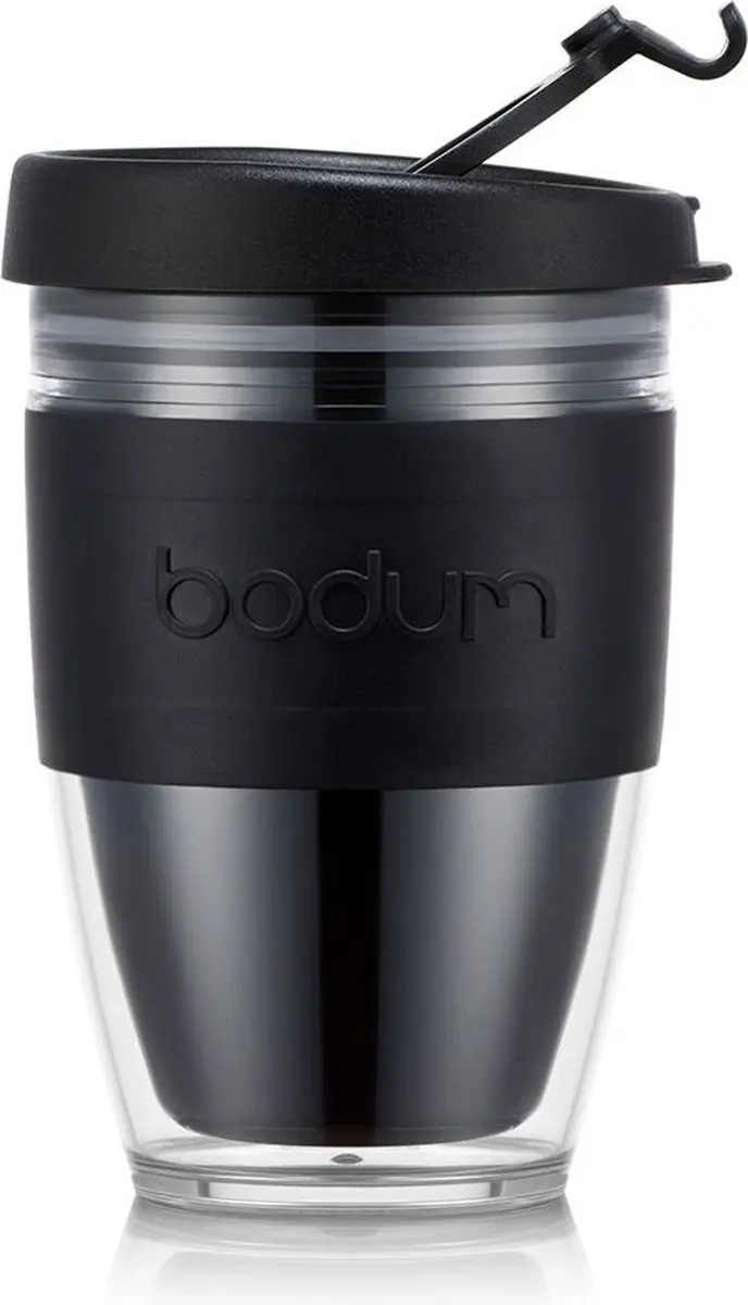 Bodum Joycup Reisbeker 250ml - Dubbelwandig - Zwart/Transparant