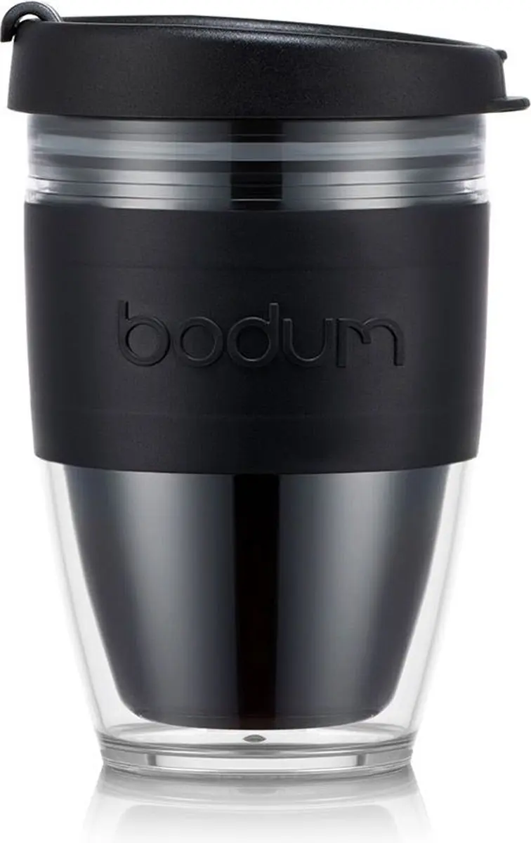 Bodum Joycup Reisbeker 250ml - Dubbelwandig - Zwart/Transparant