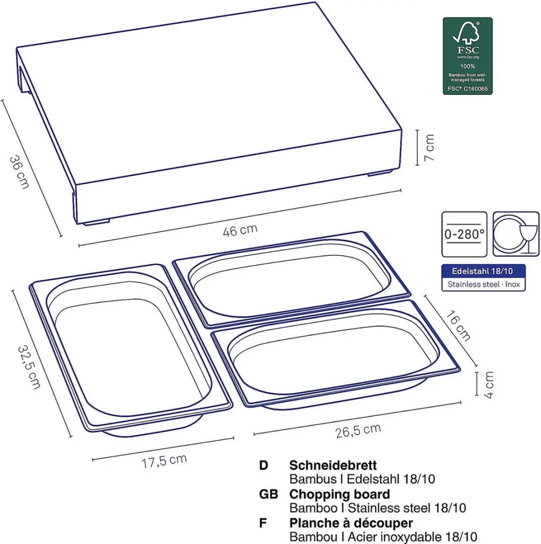 Kela Kenina Snijplank Set - 4 Stuks - Bamboe