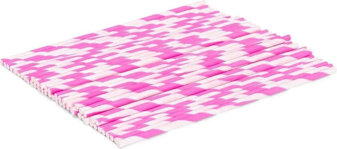 Patisse Cakepop-stokjes 15cm - Roze/Wit - 48 Stuks