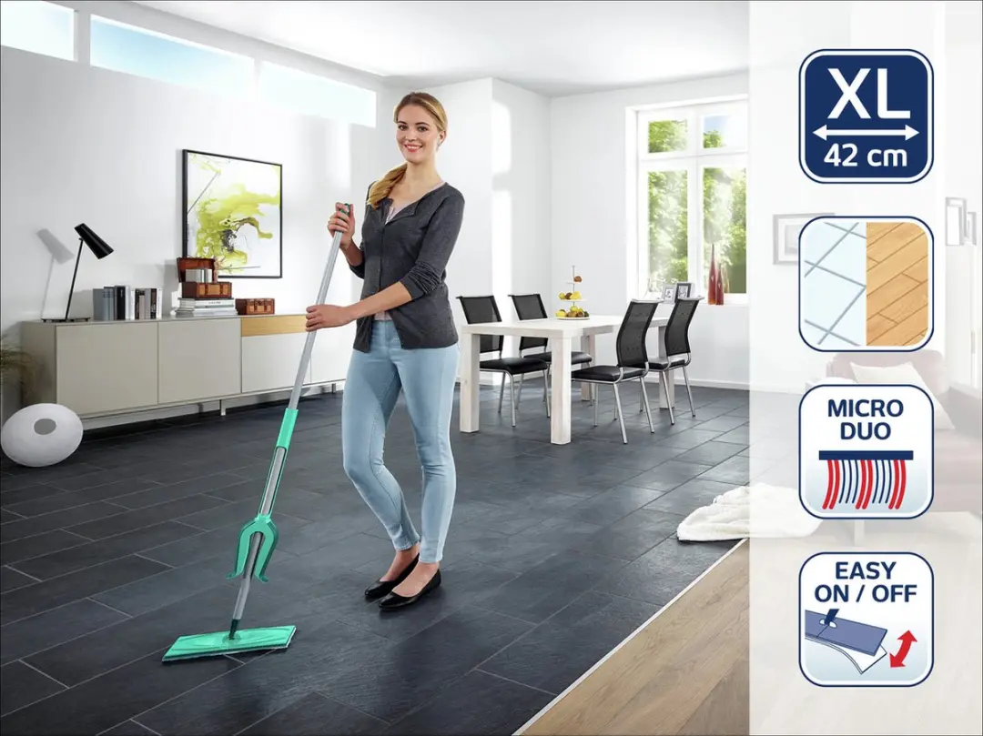 Leifheit Picobello S Micro Duo Vloerwisser 27cm - Turquoise/Grijs