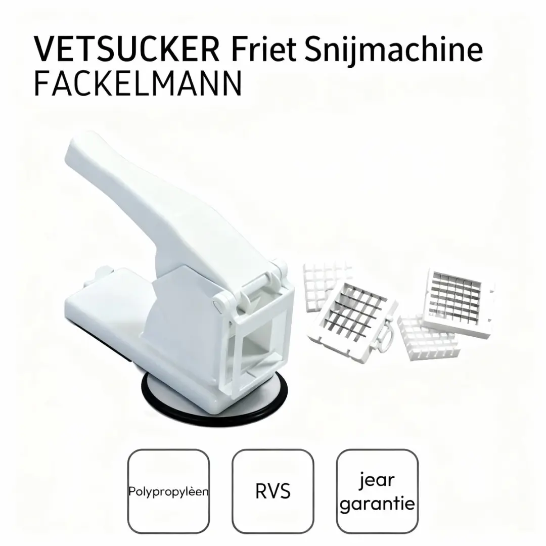 Fackelmann Handmade Tradition Frietsnijder - Wit/RVS