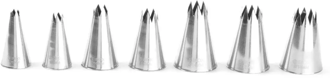 HENDI Stervormige Sproeimondjes Set 7 Stuks - Ø6-18mm - Zilver