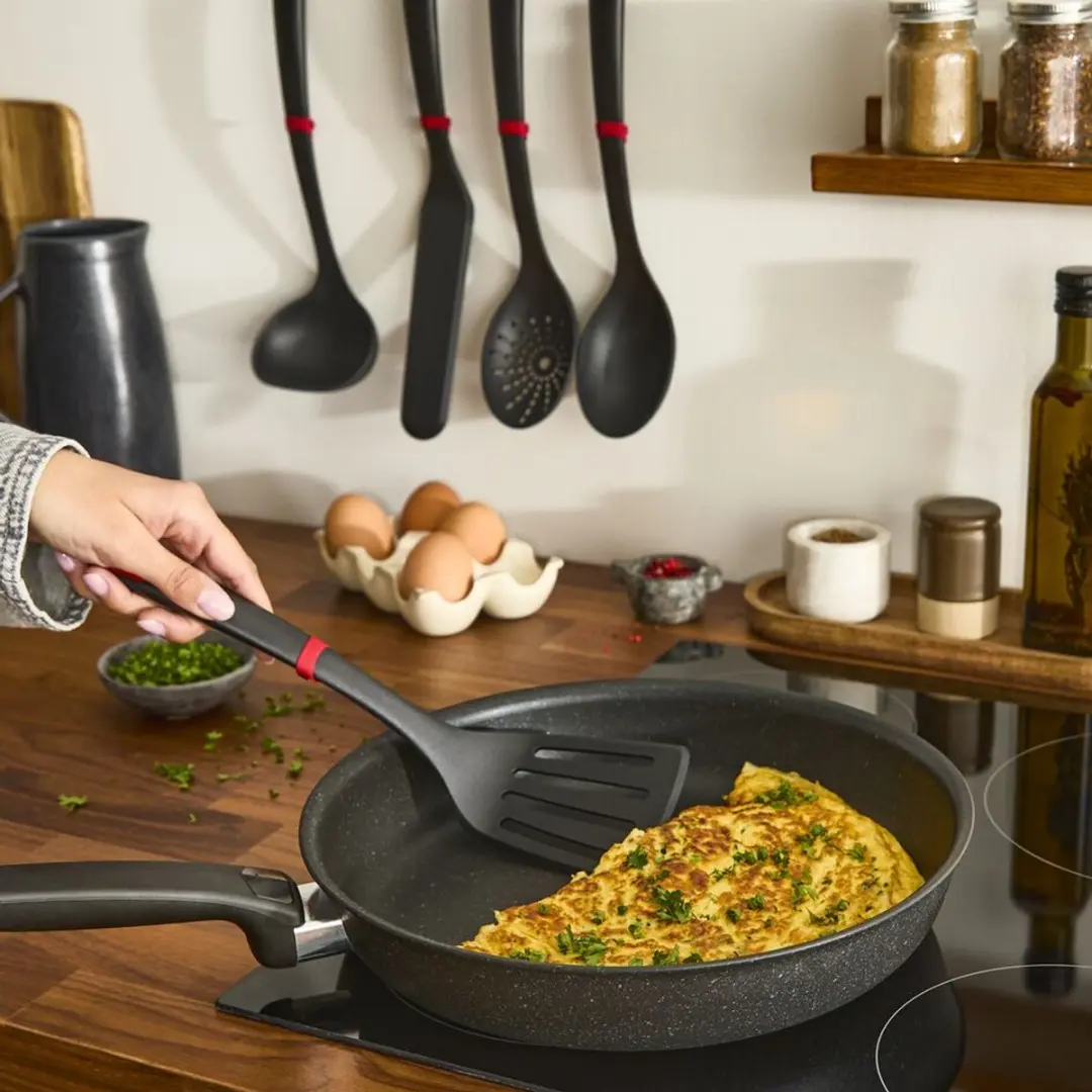Tefal Ingenio Plus Lange Spatel - Zwart & Rood