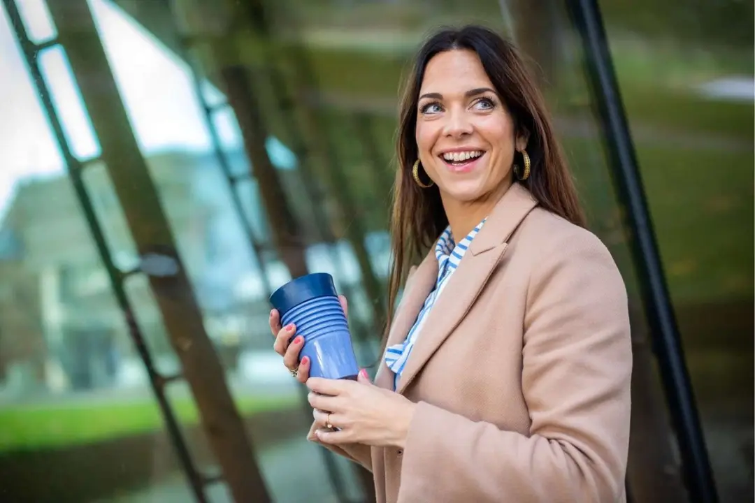 Koziol Safe To Go Thermosbeker 400ml - Organic Blauw
