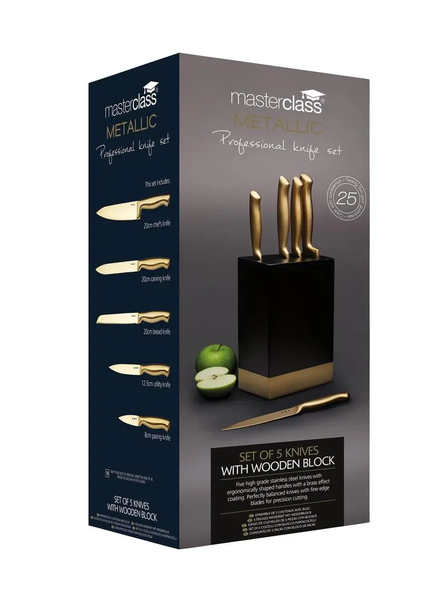 MasterClass Messenset 5-delig - Goud - Roestvrijstaal