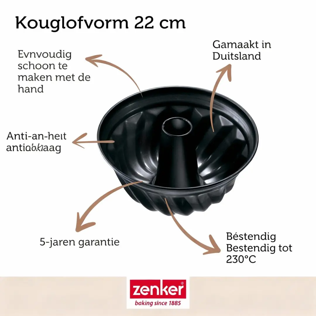 Zenker Bakkerset Kouglof 22cm - Zwart