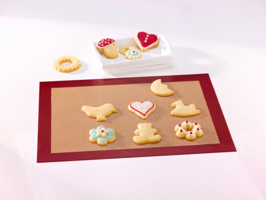 Cosy&Trendy Bakmat Rechthoekig 58,5x38,5cm - Beige/Rood