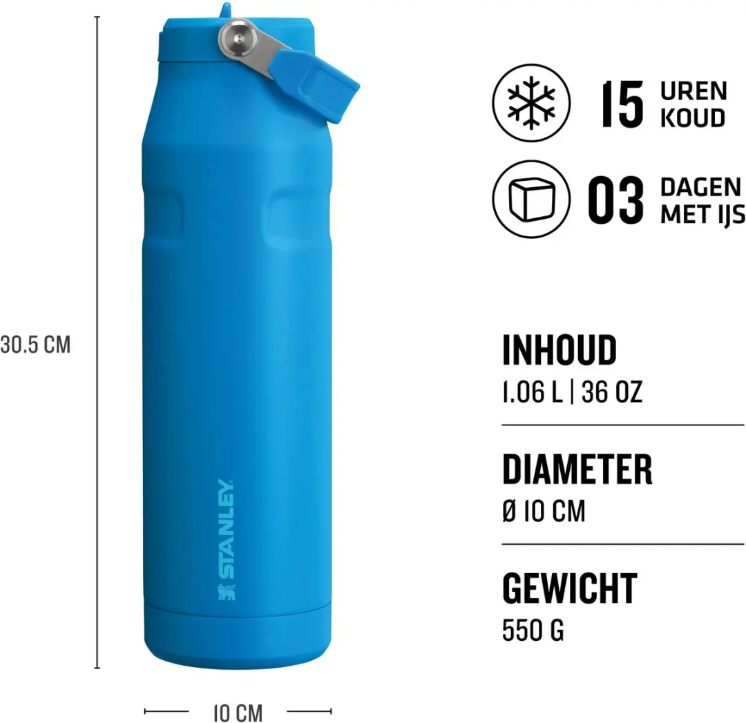 Stanley Flip Straw 2.0 Waterfles 1.06L - Azure