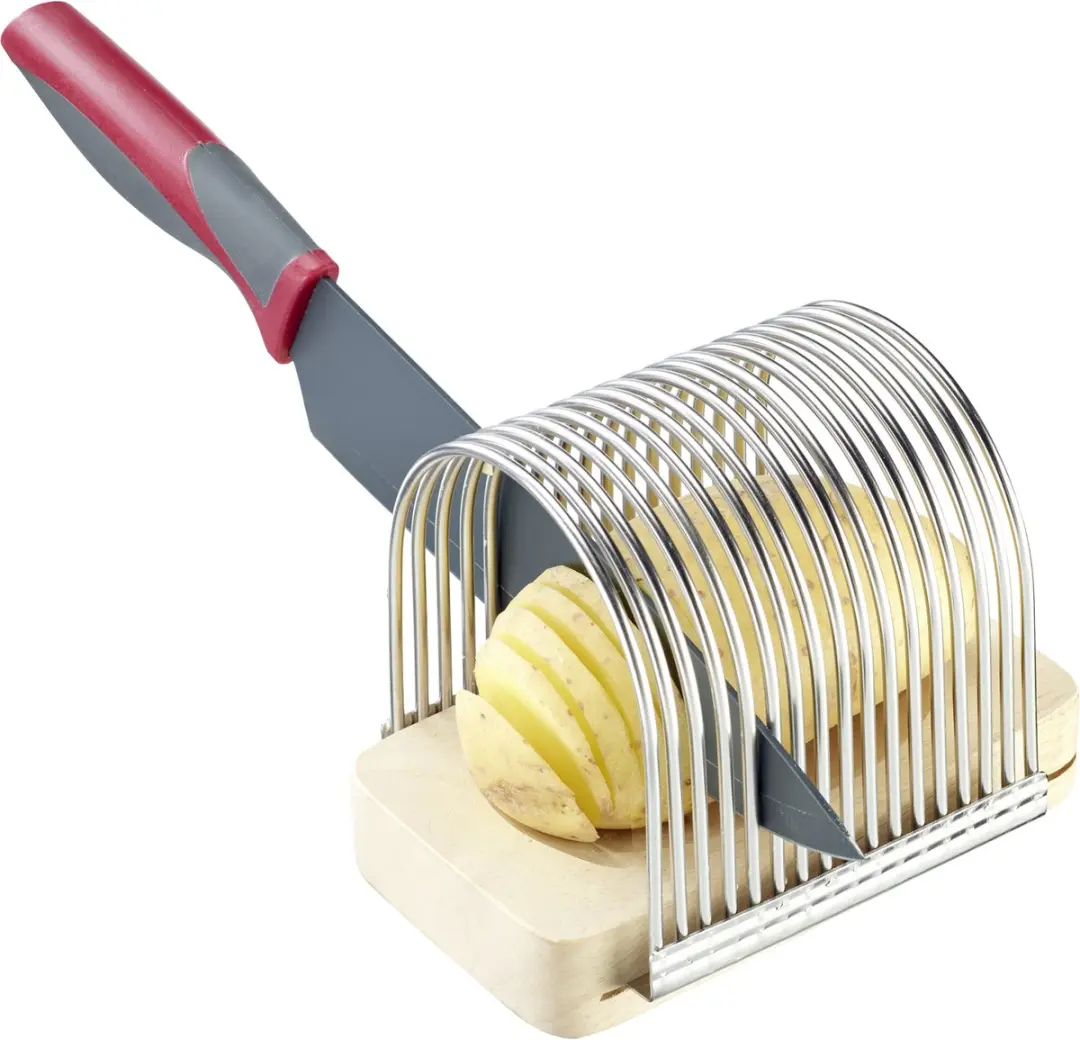 Westmark Aardappel Snijhulp 10722260 - RVS/Hout - Zilver/Bruin