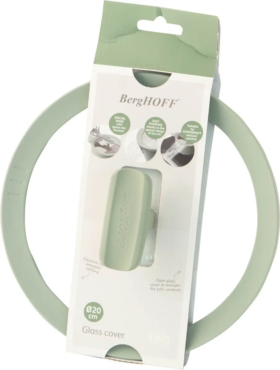 BergHOFF LEO Glazen Deksel Balance Sage Ø20cm - Groen