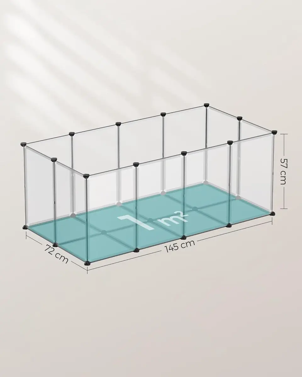 Songmics Buitenren voor Cavia’s/Hamsters 145x72x57cm - Wit