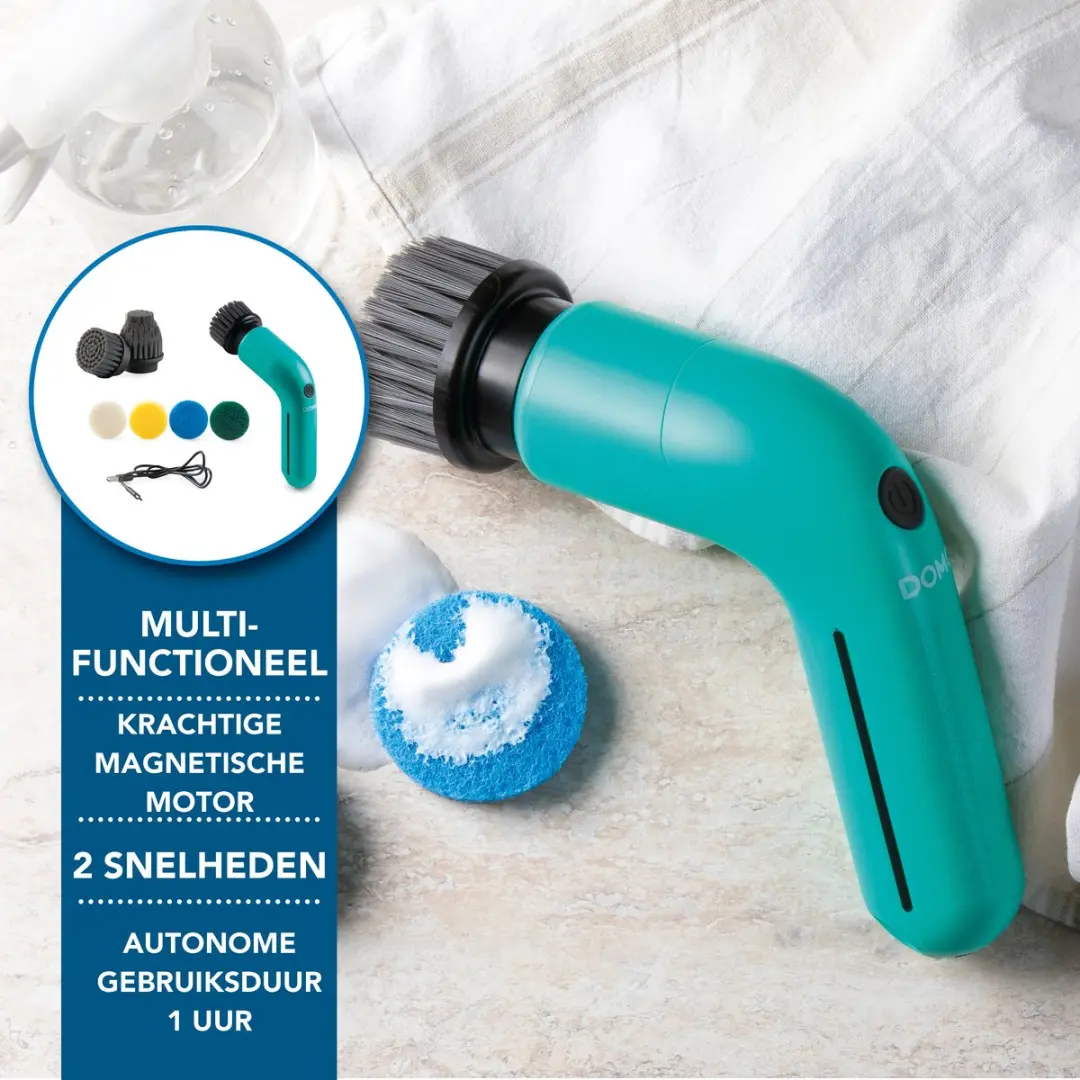 Domo DO248SB Oplaadbare Schoonmaakborstel - 8 Stuks - Groen