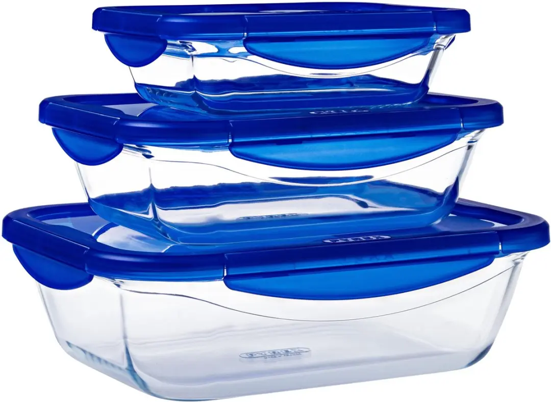 PYREX Cook & Go Schaal Rechthoek 0,8L - Met Deksel - Transparant