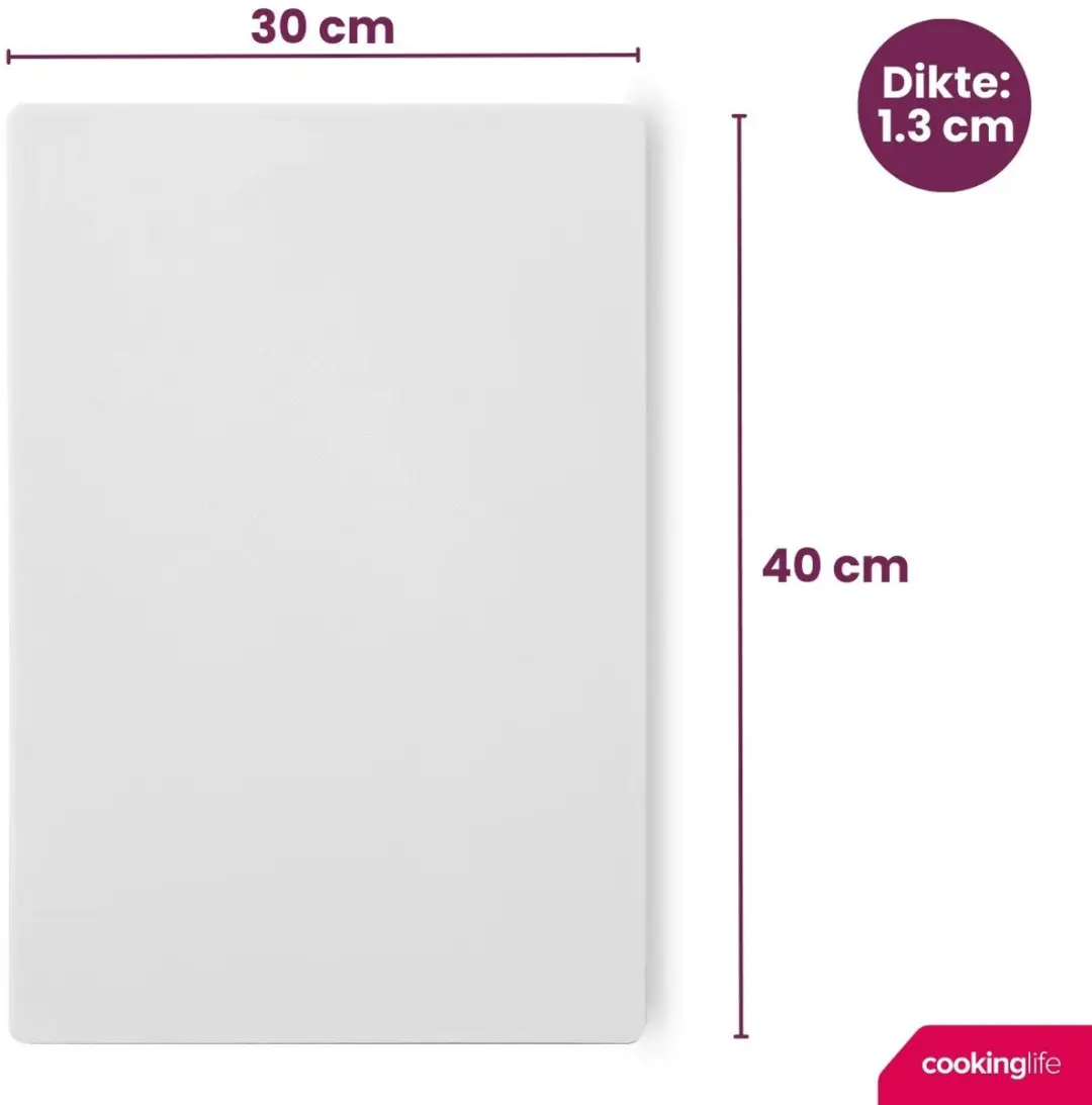 Cookinglife HACCP Snijplank Wit 40x30cm - Zuivel & Brood
